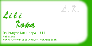 lili kopa business card